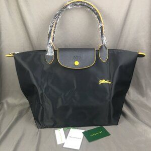 NWT Longchamp Le Pliage Original Large Shoulder Nylon Bag Tote IN Drak grey